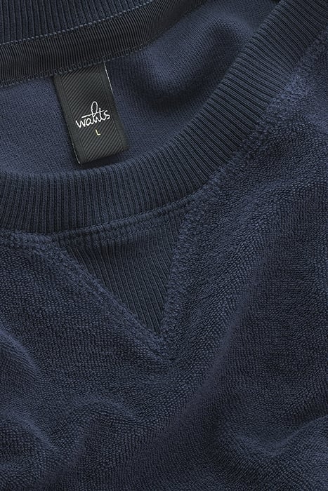 WARREN | TOWELING CREWNECK SWEATER NAVY BLUE 2