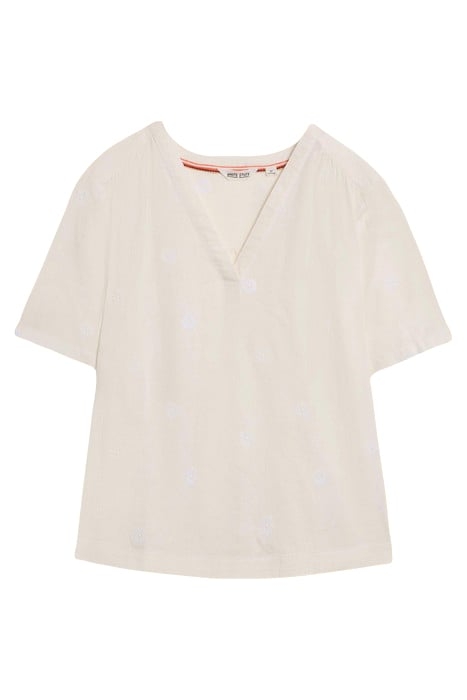 ELODIE LINEN BLEND TOP NATURAL WHITE 2