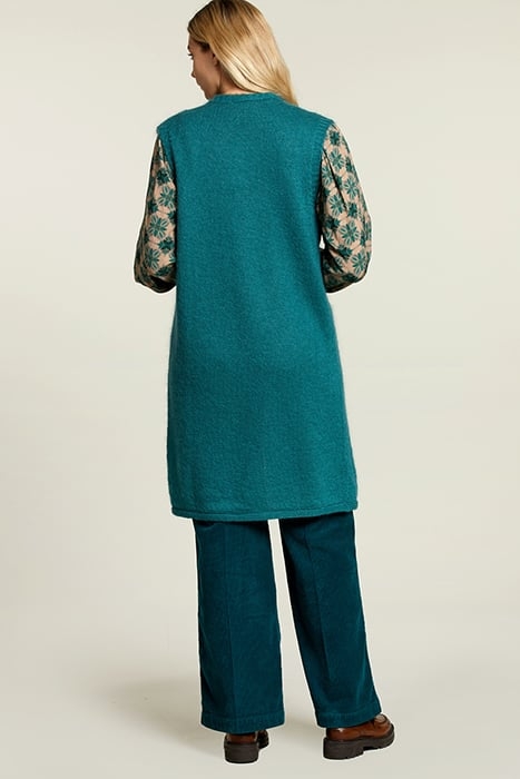 GREEN SLEEVELESS CARDIGAN 2