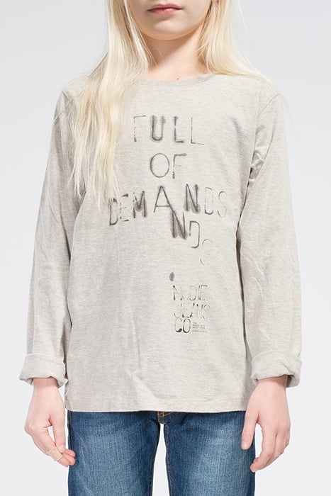 CHILDRENS LS TEE ORG. GREYMELA 1