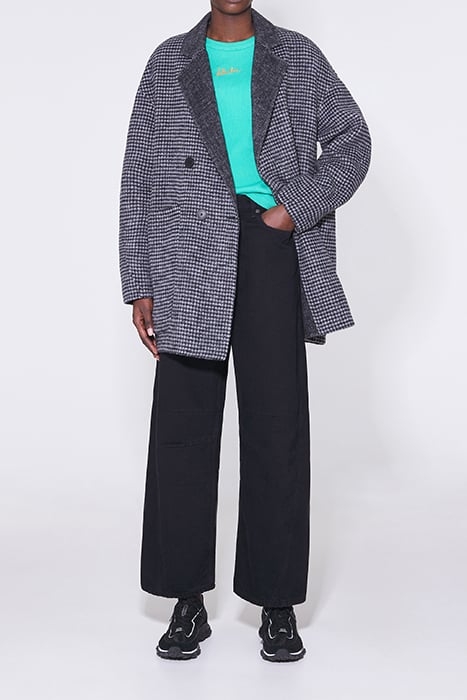 BLACK CHECKED DOUBLE-FACE COAT 1