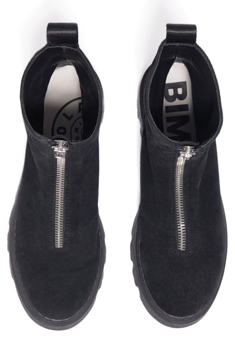 BLACK SPLIT LEATHER ANKLE BOOT 3