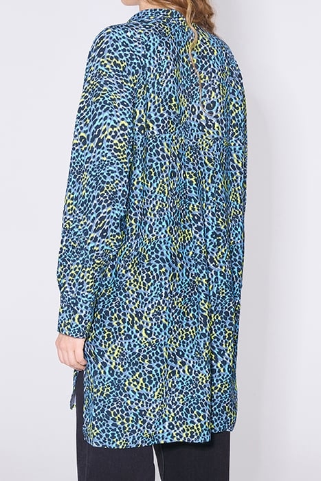 BLUE LEOPARD PRINT FLOWY BLOUSE 2