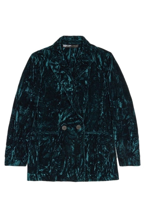 GREEN VELVET A-LINE BLAZER 3