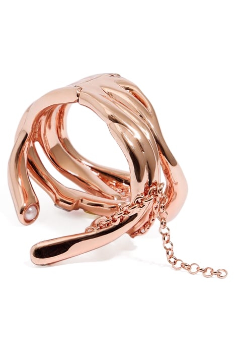 HINGED BRACELET WITH TEXTURE, CHAINS AND CRYSTALS 2