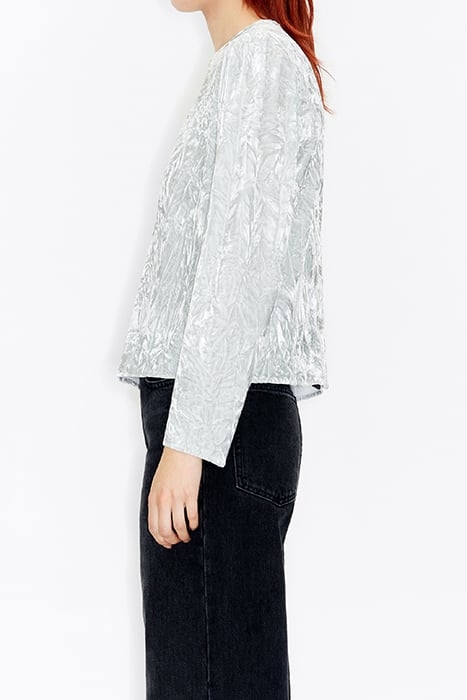 LIGHT GRAY VELVET BLOUSE 4