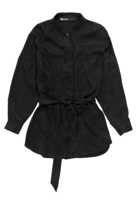 BLACK BELTED SHIRT 3