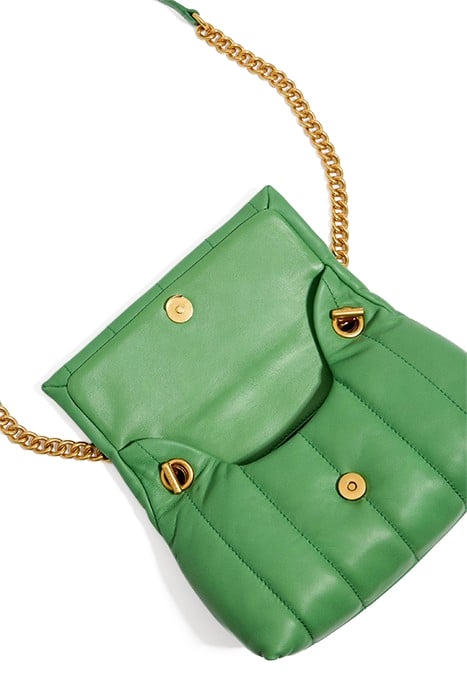 S GREEN LEATHER FLAP BAG 3