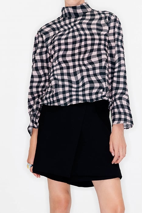 PINK VICHY LIQUID BOXY BLOUSE 1