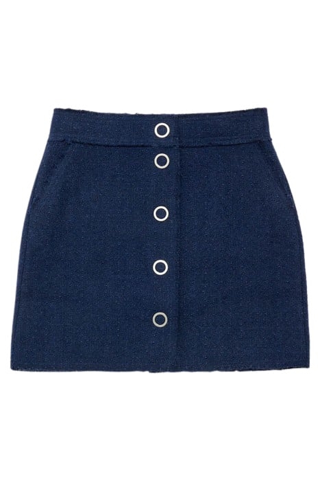 NAVY BLUE TWEED MINI SKIRT 3