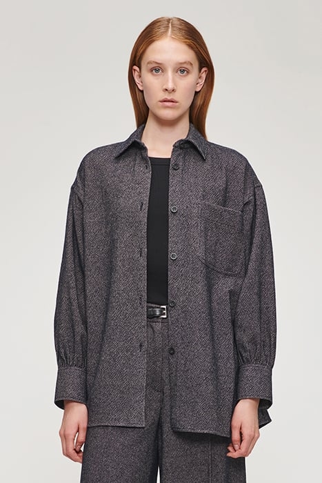 COTTON WOOL MIX OVERSHIRT MIDNIGHT BLUE 1