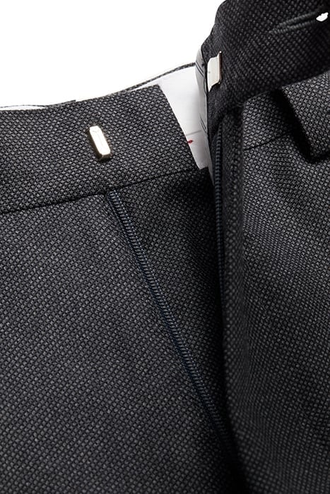 DARK GREY BIRD'S EYE SLIM LEG STRAIGHT TROUSERS 4