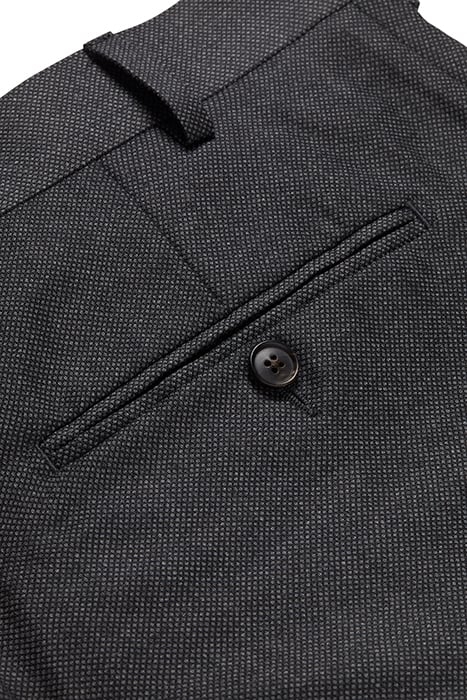 DARK GREY BIRD'S EYE SLIM LEG STRAIGHT TROUSERS 5