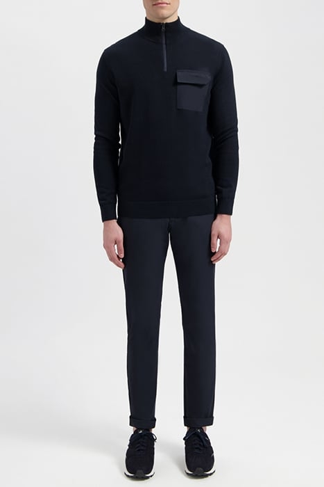 LEWIS | COTTON HALF ZIP PULLOVER NIGHT BLUE 1