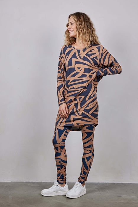 BASIC LEGGINGS PRINT DARKBLUE WITH SCRIBBLE PRINT 3