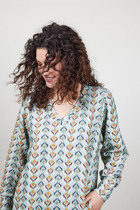 SWEAT DRESS CHILLY PRINT GRANITE GREEN WITH TROY PRINT 4