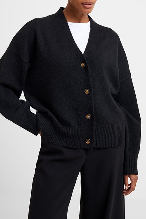 VHARI KNIT V NECK CARDIGAN BLACK 4