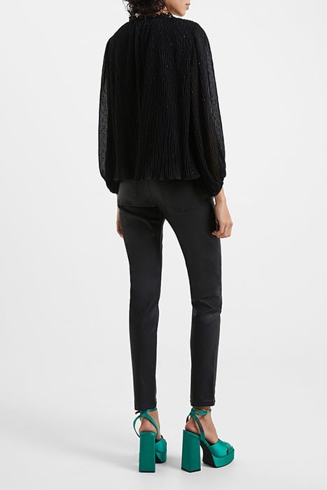 CALLIE LUREX PLEATED TOP BLACK 3