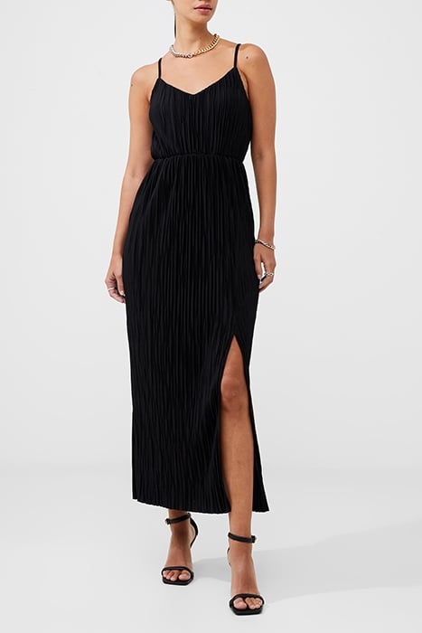 STRAPPY RIBBED JERSEY DRESS BLACK 1