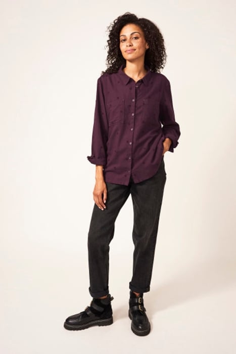 EMILIA  COTTON SHIRT PLUM 2