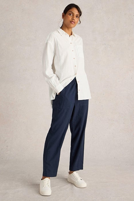 ELLE LINEN BLEND TROUSER DARK NAVY 1