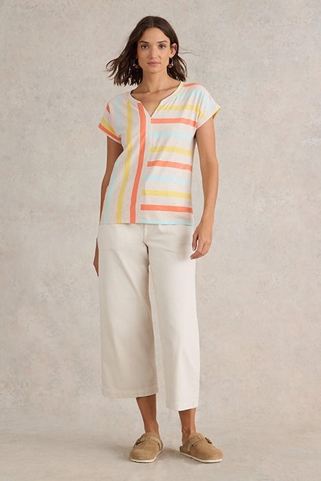 NELLY NOTCH NECK TEE NATURAL 1