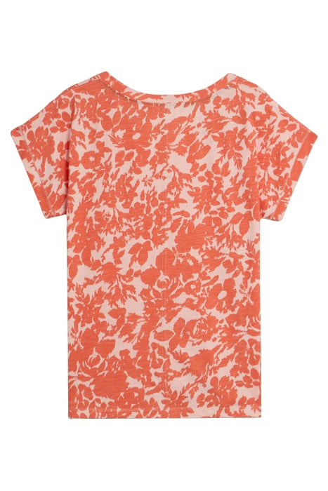 NELLY NOTCH NECK TEE ORANGE PRINTED 3