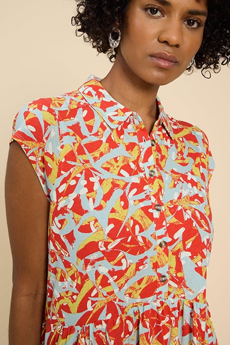 EVERLY JERSEY SHIRT DRE ORANGE PRINTED 4