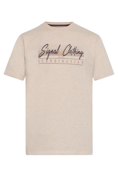 LIAMSI FRONT PRINT TEE+ SAVANNA SAND MELANGE 4