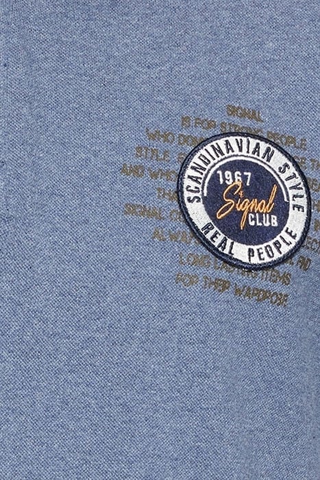 LUCASSI BADGE POLO BLUE AUTUMN MELANGE 7