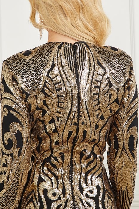 ISLA SEQUIN DRESS BLACK GOLD 8