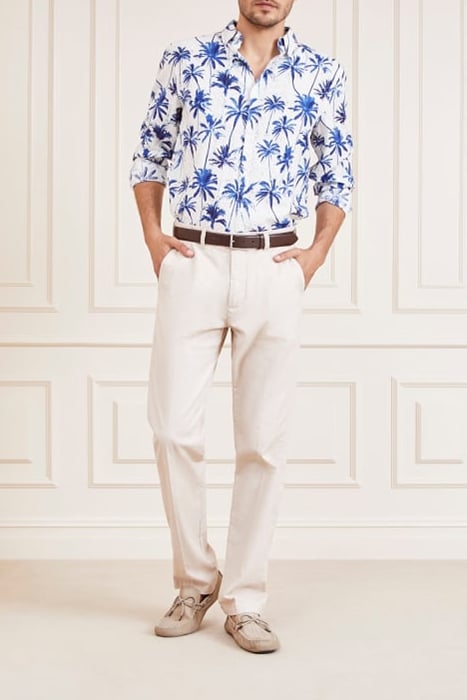 JOE COLLAR NOTCHE BLUE PALM CASUAL SHIRT PRINT 3