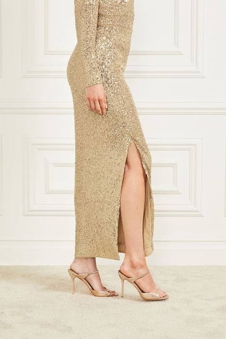 SPARKLE THE DARK FANTASY GOLD MAXI SKIRT SEQUINS 5