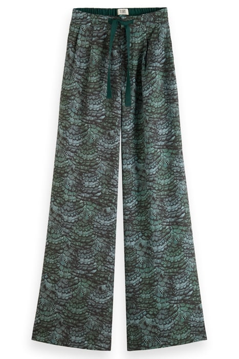 ELENI - HIGH RISE WIDE LEG PYJAMA PANTS FEATHER BOTTLE GREEN 4