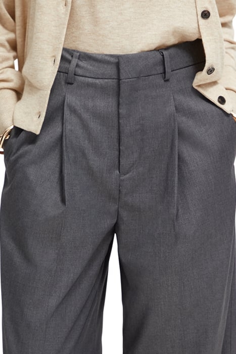 ROSE - PLEATED HIGH RISE WIDE LEG PANTS CHARCOAL MELANGE 7