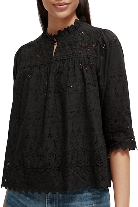BRODERIE ANGLAISE TOP BLACK 6