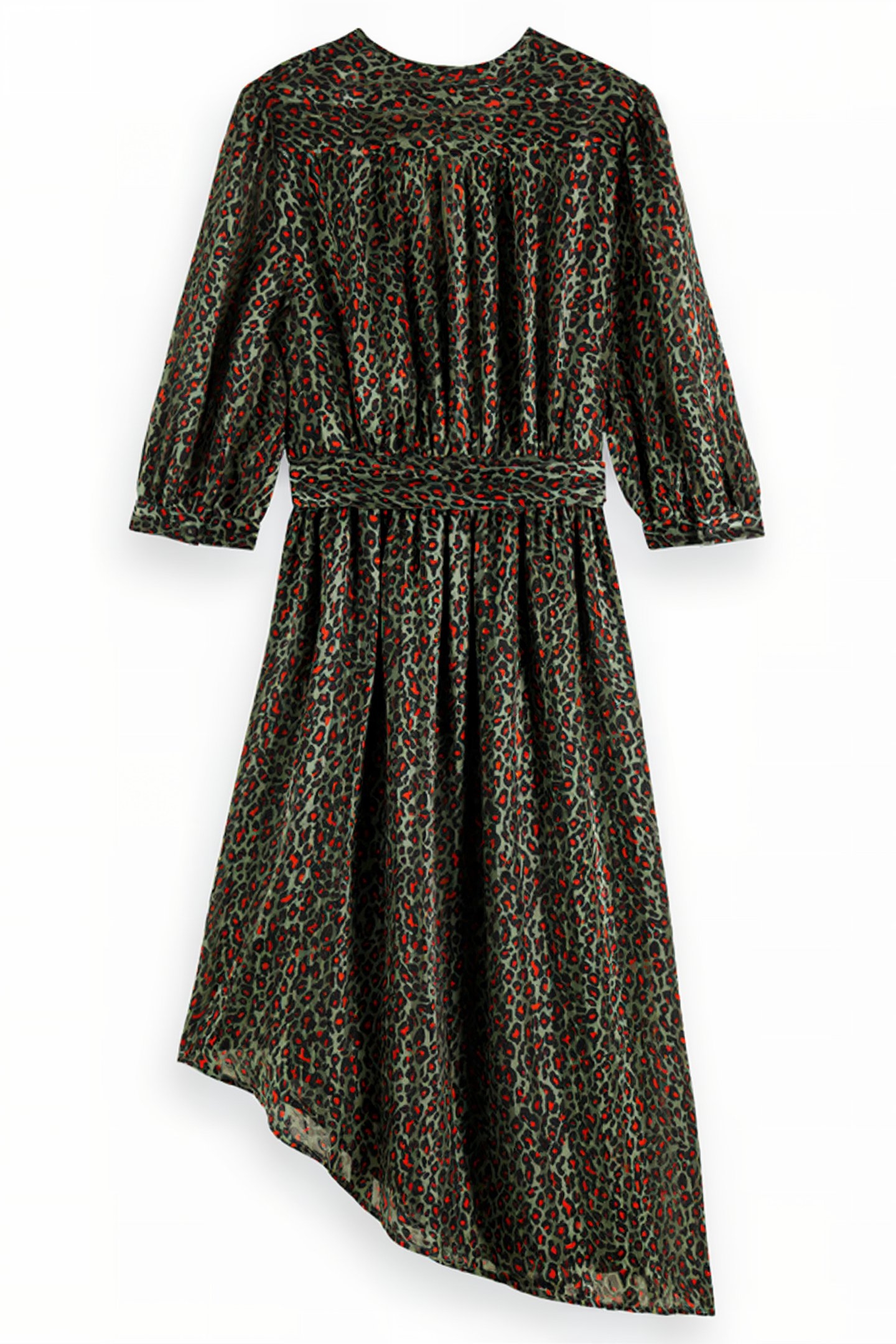 ASYMMETRIC WRAP DRESS CREATURES OF THE NIGHT FIELD GREEN 5