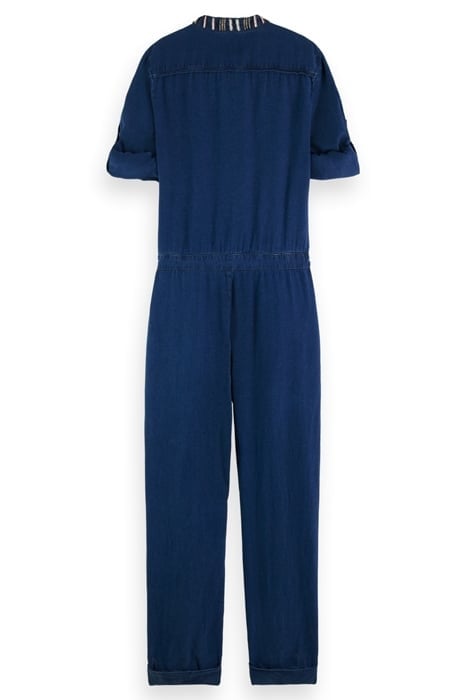 INDIGO TENCEL DENIM WASHED ALL IN ONE WITH BEADING DETAILS I 4