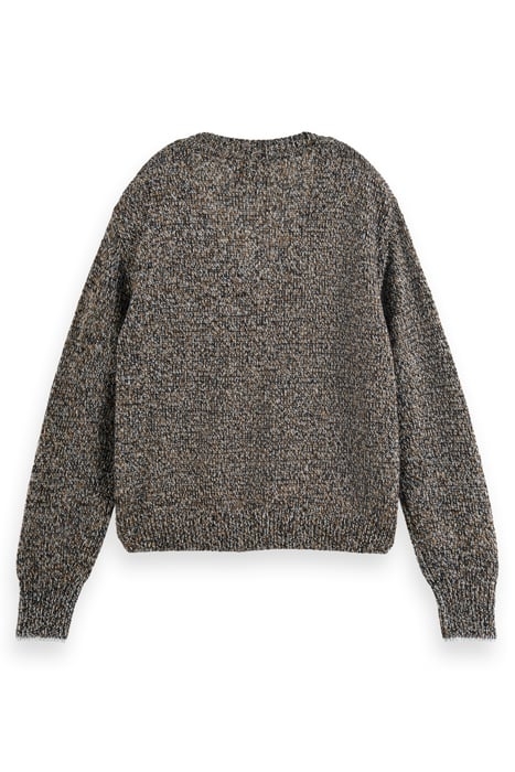 METALLIC V-NECK PULLOVER DUNE MELANGE 5