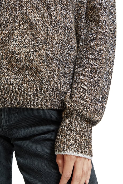 METALLIC V-NECK PULLOVER DUNE MELANGE 7