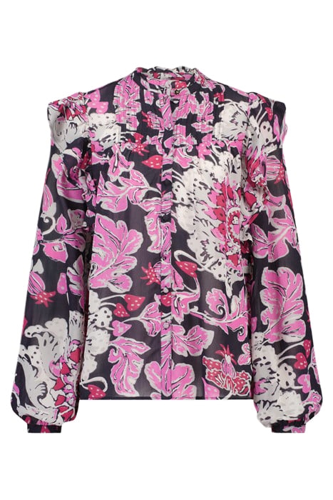 BIBI LONG SLEEVE BLOUSE ANTRA/BUBBLE GUM PIN 4