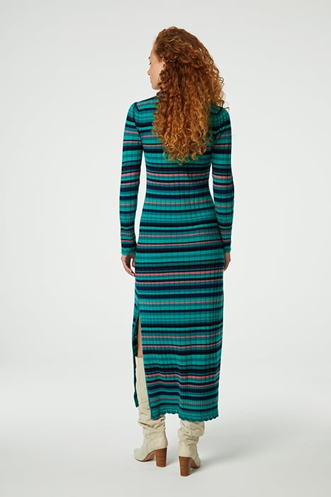 BANDA DRESS BRIGHT TEAL/NAVY 2