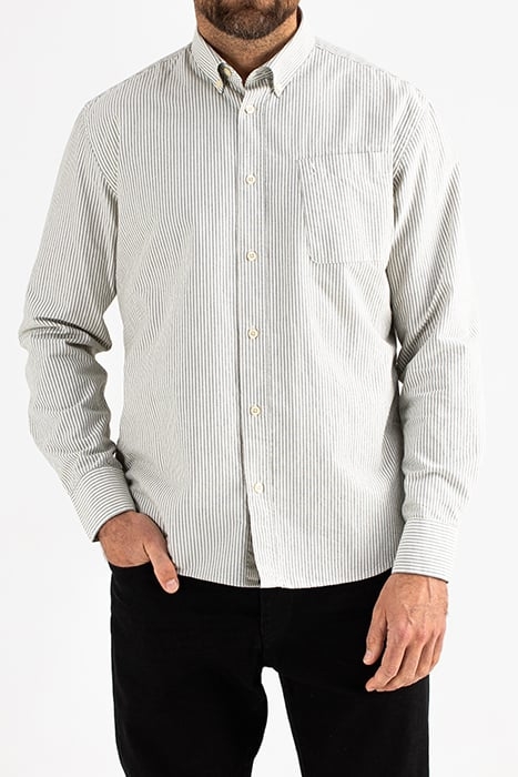AIDAN OXFORD STRIPE SHIRT LAVA 1