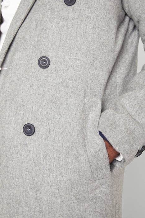 STRAIGHT LONG-SLEEVE DOUBLE-BREASTED COAT GRIS CHINE 5