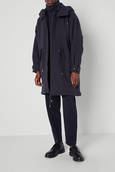 HOODED LONG-SLEEVES COAT NAVY 1