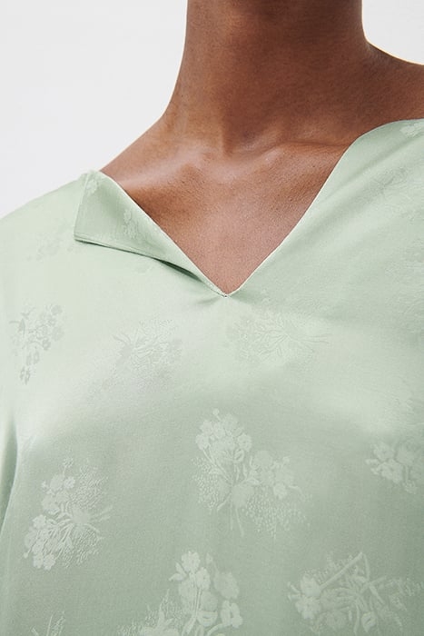 7/8 SLEEVES V COLLAR LONG DRESS JADE 5