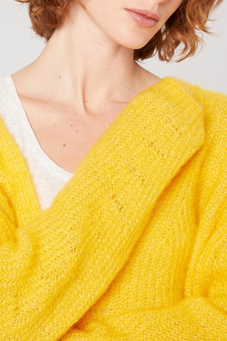 V COLLAR MID-LENGTH LOOSE SWEATER BOUTON D'OR 5