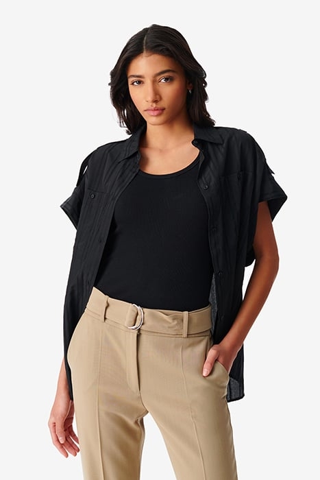 TRINITA BUTTON-DOWN SHIRT IN BLACK 1