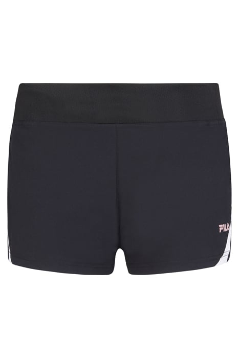 RINGE SHORTS WITH INNER TIGHT BLACK BEAUTY-BRIGHT WHITE 1
