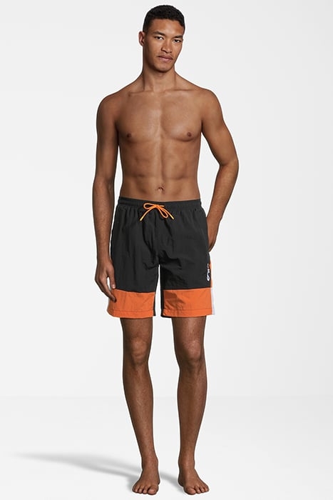 SCIACCA SWIM SHORTS BLACK-CELOSIA ORANGE-BRIGHT WHITE 3